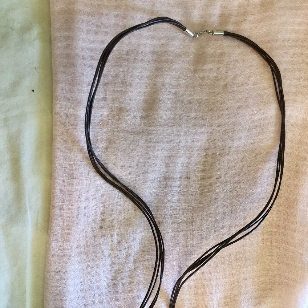 Sterling Silver and Leather Cord Necklace